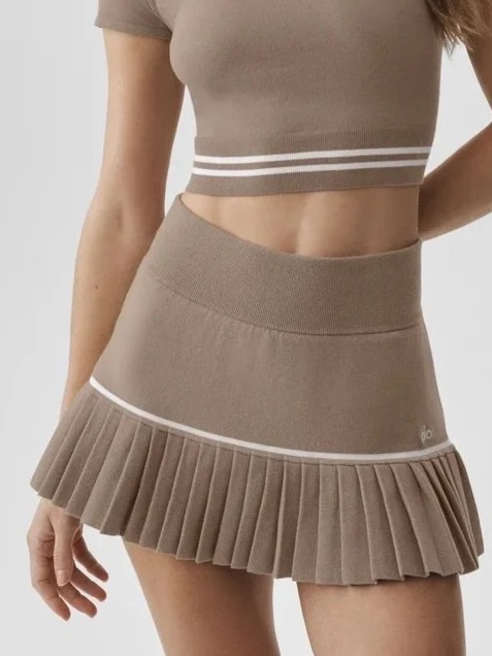 🤎ALO🤎 GRAVEL Scholar Knit My Serve Skirt